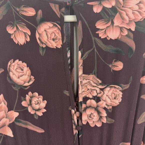 Johanna Ortiz X H&M NWOT Brown Floral Dress Small Hi Low Maxi Ruffle Tiered - Picture 14 of 16